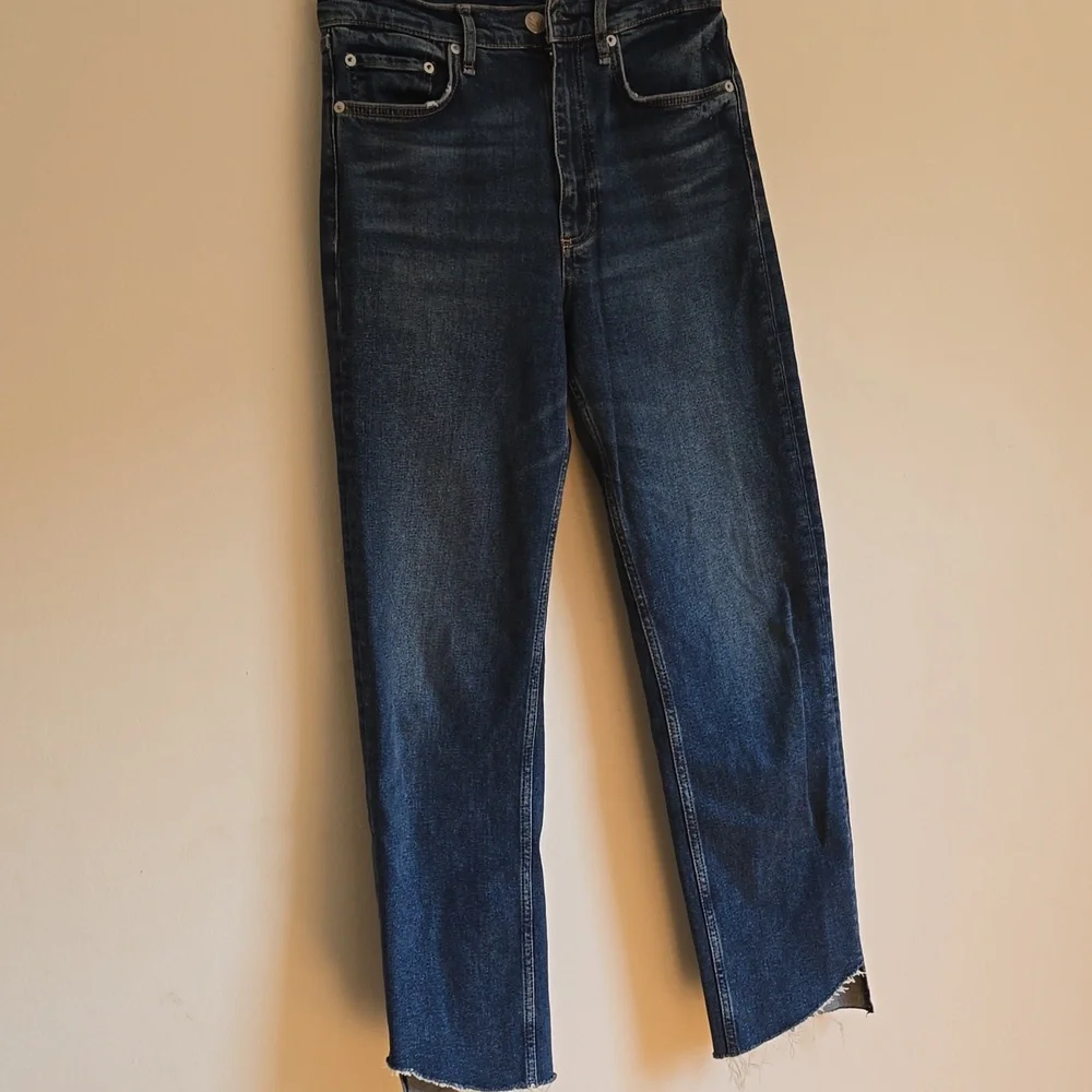 Rag & Bone Blue High Rise Jeans with Distressed Look - Picture 2 of 8